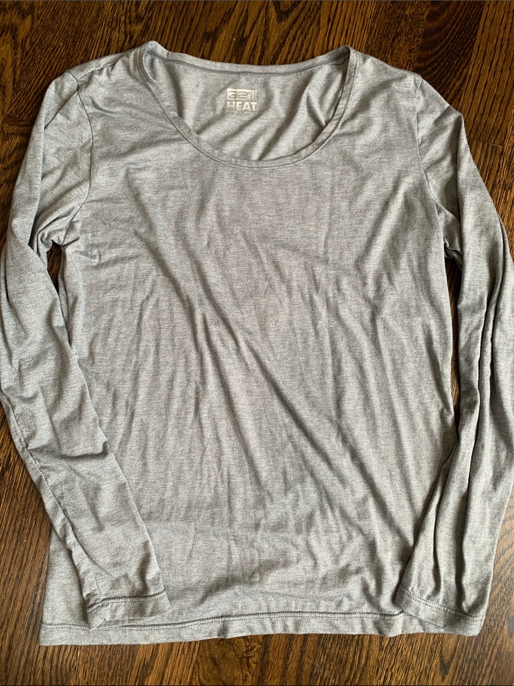 32 Degrees Heat Gray Scoop Neck Long Sleeve Top